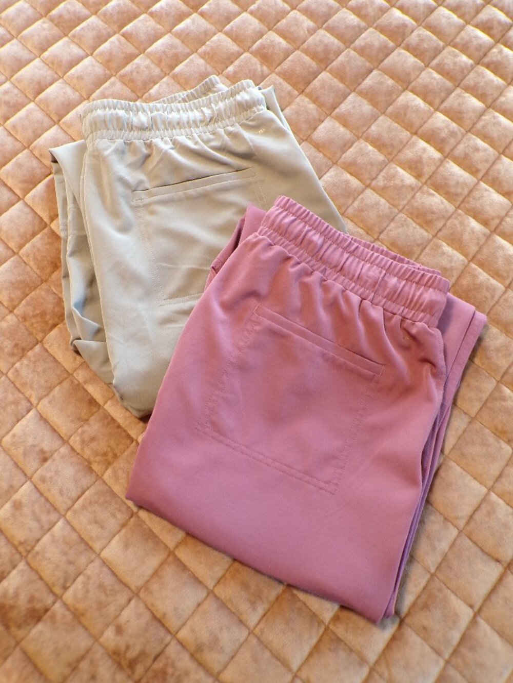 MONDETTA Women's Joggers Pant Lot of 2 Salmon & Beige Size: Med